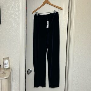 White House Black Market Blue Velvet Wide Leg Trousers